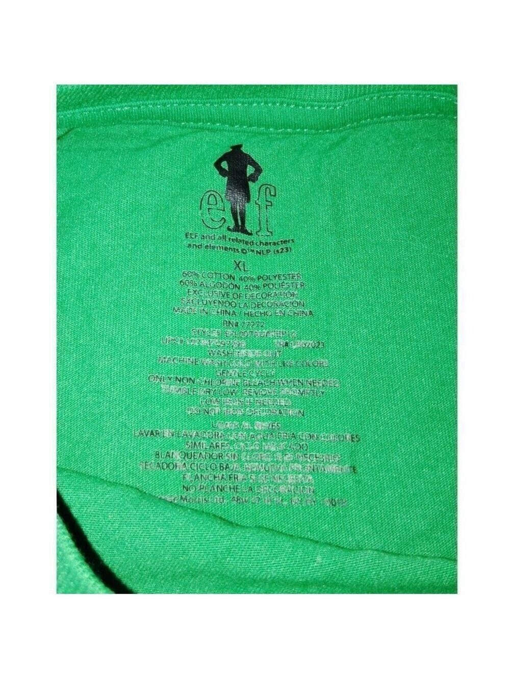 Buddy the Elf Smiling is my Favorite Green Christmas Tshirt XL Unisex - Picture 5 of 5